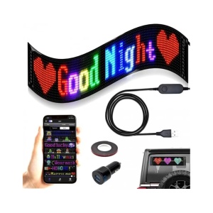 Panou LED auto afisaj cu led flexibil RGB programabil prin Bluetooth - Img 3