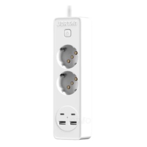 Prelungitor JORTAN cu 2 prize, 2 porturi USB si 2 Type C, lungime 2 metri - Img 1