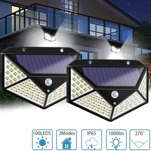 Set 2 x Lampa 100 LED cu panou solar si senzor de miscare - Img 4
