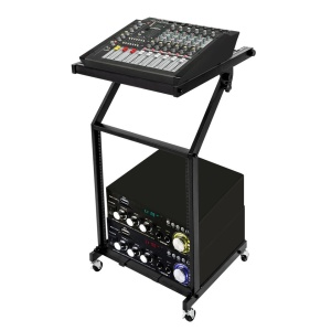 Stand de mixer DJ profesional 9U montat în rack, mobil cu 4 roti - Img 2