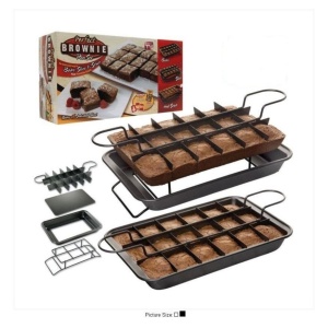 Tava de copt pentru prajituri cu separator Perfect Brownie si suport pentru masa