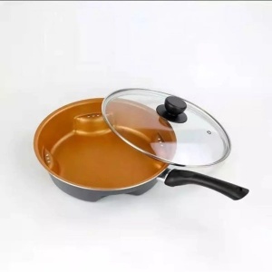Tigaie din ceramica cu capac de sticla Steel Air Fry Pan,28 cm - Img 3