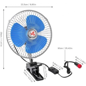 Ventilator auto 24V oscilant cu rama metalica inclusa - Img 3