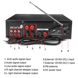Amplificator audio Bluetooth Teli BT-928 cu FM radio si SD card - Img 2