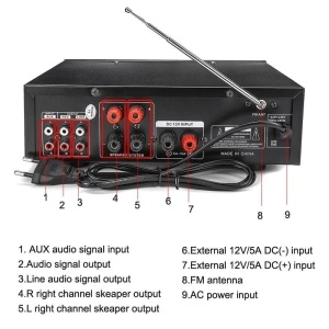 Amplificator audio Bluetooth Teli BT-928 cu FM radio si SD card - Img 2