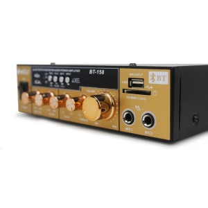Amplificator audio receiver cu Bluetooth BT-158,telecomanda inclusa - Img 6
