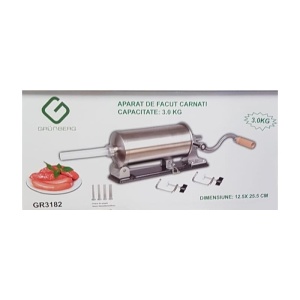 Aparat de umplut carnati orizontal din inox alimentar,3 Kg Grunberg GR3182 - Img 4