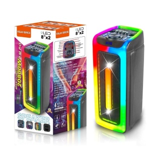 Boxa portabila prin Bluetooth D-2806 cu joc de lumini RGB,putere 40W - Img 3