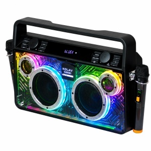 Boxa portabila si 2 microfoane Karaoke KOLAV D2661 X-BASS putere 400W - Img 2