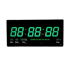Ceas digital de perete cu display mare si afisaj Verde