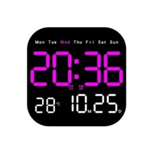 Ceas digital de perete si birou cu telecomanda, afisaj LED temperatura si alarma - Img 2
