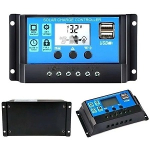 Controler pentru panou solar 10A cu 12V/24V, display LCD si 2 porturi USB - Img 3