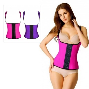 Corset modelator talie de viespe cu bretele Sculpting Clothes din Latex - Img 2