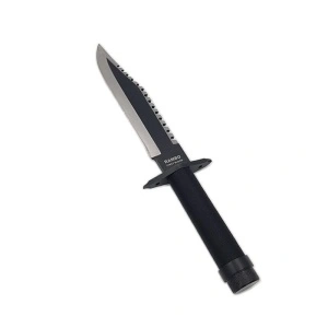 Cutit Rambo 1 First Blood cu kit de supravietuire si teaca inclusa