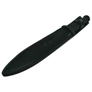 Cutit-Sting tip baioneta Rambo VI cu doua taisuri, maner cauciuc + teaca - Img 4