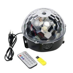Glob disco LED cu proiectie de lumini, Bluetooth si telecomanda prin redare audio MP3 - Img 5