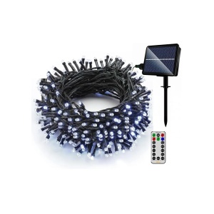 Instalatie solara decorativa 200 LED-uri lumina Alb Rece cu telecomanda