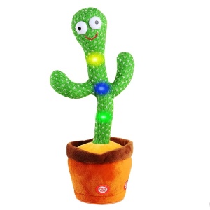 Jucarie de plus Cactus dansator cu acumulator si cablu USB - Img 1