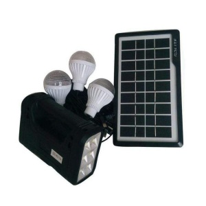 Kit sistem solar de iluminat portabil GDLITE GD-8017A cu 3 becuri, lanterna LED si USB - Img 4