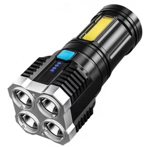 Lanterna de mana reincarcabila L-S03 QUAKE-COB, 1 Led lateral + 4 LED-uri Frontale - Img 1