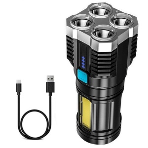 Lanterna de mana reincarcabila L-S03 QUAKE-COB, 1 Led lateral + 4 LED-uri Frontale - Img 2