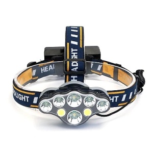 Lanterna frontala de cap cu 8 LED-uri lumina alba si lumina rosie - Img 1