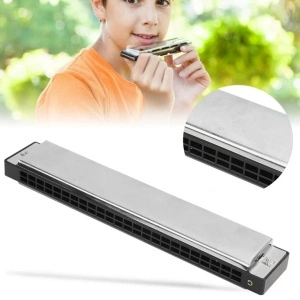 Muzicuta cu 24 de gauri din metal, design clasic Harmonica 24 - Img 2