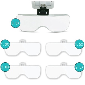 Ochelari tip cozoroc 9892B2 cu lupe si doua lampi iluminare Led - Img 7