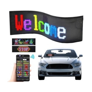 Panou LED auto afisaj cu led flexibil RGB programabil prin Bluetooth - Img 5