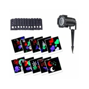 Proiector Led RGB 4 anotimpuri pentru exterior cu 12 diapozitive interschimbabile