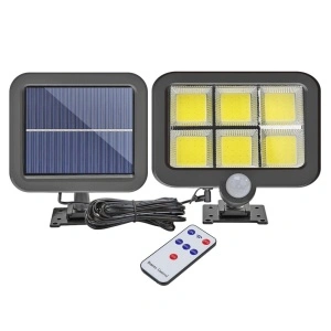 Proiector solar cu 120 LED COB,inclus senzor de lumina si miscare