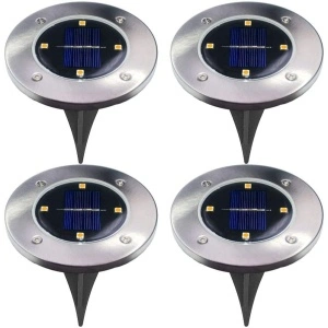 Set 2 x lampi solare cu 4 LED-uri si senzor de lumina Solar Pathway Lights - Img 4