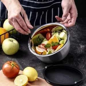 Set 3 caserole din inox cu capace din plastic,Grunberg GR2429 - Img 2