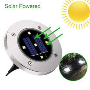 Set 4 lampi solare cu 4 LED-uri si senzor de lumina Disk Lights - Img 3