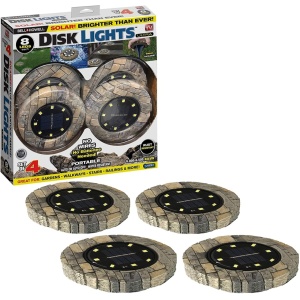 Set 4 lampi solare cu aspect de piatra cu 8 LED-uri si senzor de lumina - Img 2