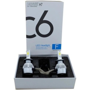 Set becuri LED auto soclu H7 cu lumina alba,C6 36W/3800LM - Img 2