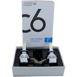 Set becuri LED auto soclu H7 cu lumina alba,C6 36W/3800LM - Img 2