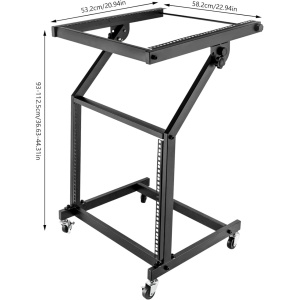 Stand de mixer DJ profesional 9U montat în rack, mobil cu 4 roti - Img 3