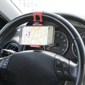 Suport auto universal telefon din silicon prindere pe volan - Img 2
