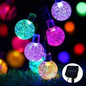Ghirlanda luminoasa solara de craciun, cu 50 Globuri LED-uri multicolore
