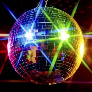 Glob disco pentru petreceri cu aplicatii oglinda multicolor,diametru 30 cm