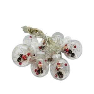 Instalatie pentru craciun tip globuri cu LED si figurine Mos Craciun, 10 globuri - Img 4