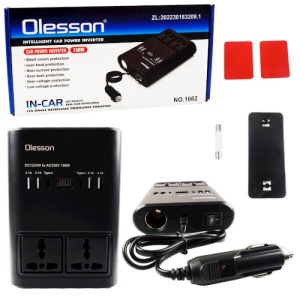 Invertor auto Olesson 12V~220V si 150W cu bricheta auto 12/24V,display Led - Img 4