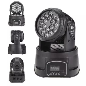 Mini Moving Head 18 LED RGB de 54 W, controler DMX cu display digital - Img 3