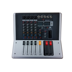 Mixer audio profesional amplificat WVNGR KA-40 cu 4 intrari microfon, USB si 4 canale