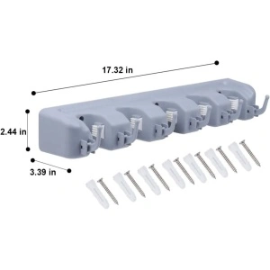 Organizator multifunctional cu 6 carlige si 5 locasuri pentru maturi si mopuri - Img 5