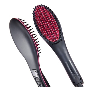 Perie ceramica de indreptat parul Simply Straight LCD cu tepi ionici 3D - Img 1