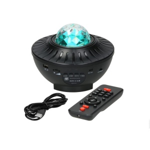 Proiector cu player muzical Bluetooth, cer instelat si lumina rotativa tip val de apa - Img 1