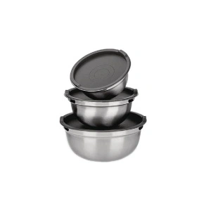 Set 3 caserole din inox cu capace din plastic,Grunberg GR2429 - Img 3