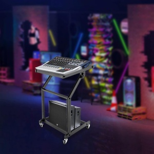 Stand de mixer DJ profesional 9U montat în rack, mobil cu 4 roti - Img 4